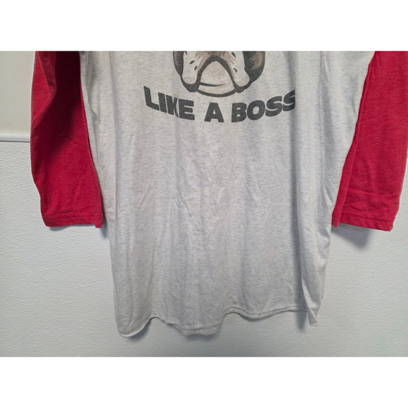 Women's Graphic Tee,‎ Size Large, Gray and Red like a boss - Picture 2 of 6